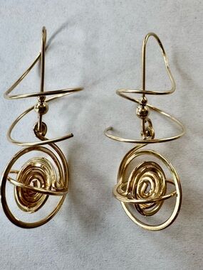 Gold Spiral Drop Earrings - Elegant Women’s Jewelry
